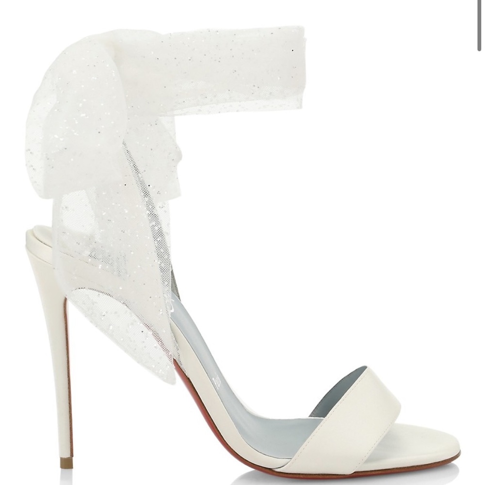 Christian Louboutin- Desert 100 satin and glittered tulle sandals